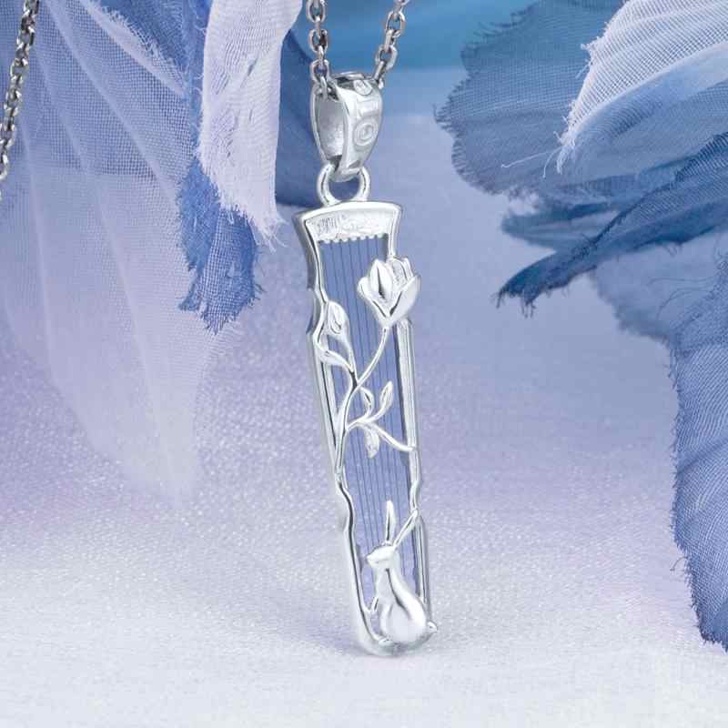 Mo Dao Zu Shi Pendants，S925 Sterling Silver Necklace，Wangji Guqin Shape