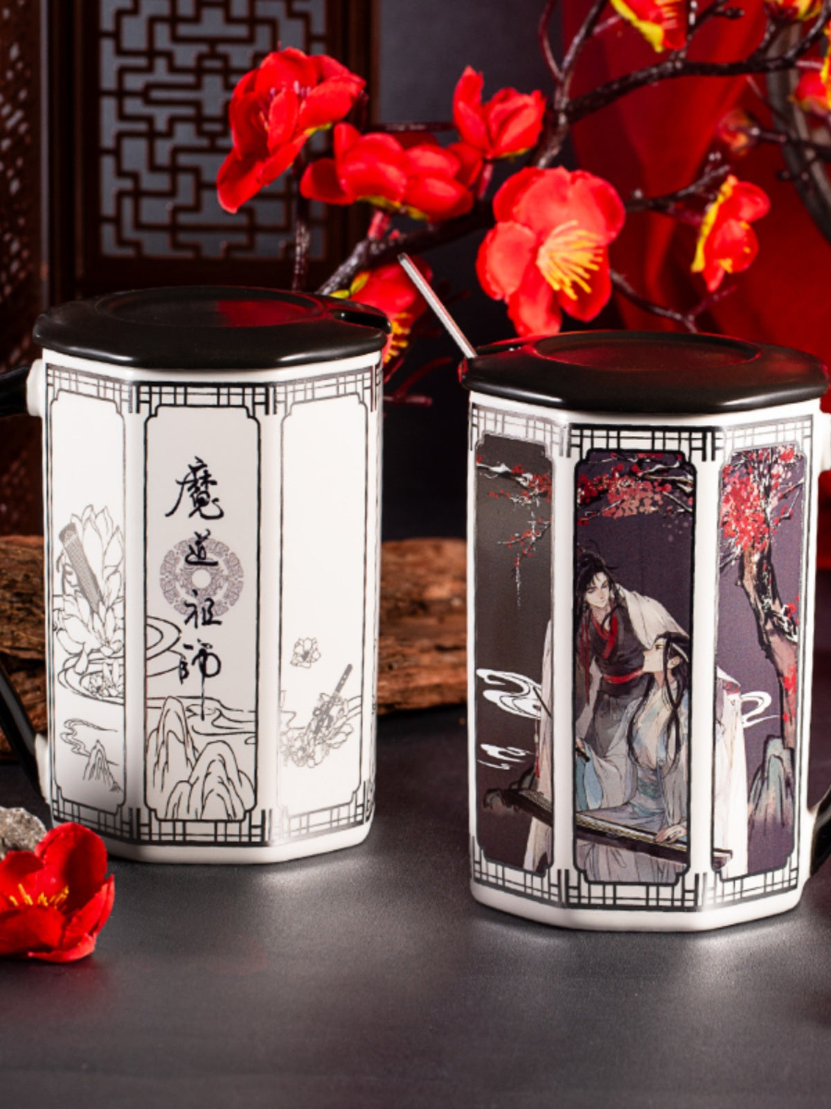 Mo Dao Zu Shi Ceramic Cup，Wei Wuxian&Lan Wangji 350ml Water Cup，Animation Peripheral Products