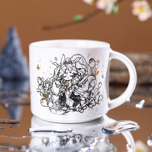 Heaven Official'S Blessing Water Cup，Tian Guan Ci Fu High Temperature Resistant Ceramic Water Cup 440ml Animation Peripheral Products