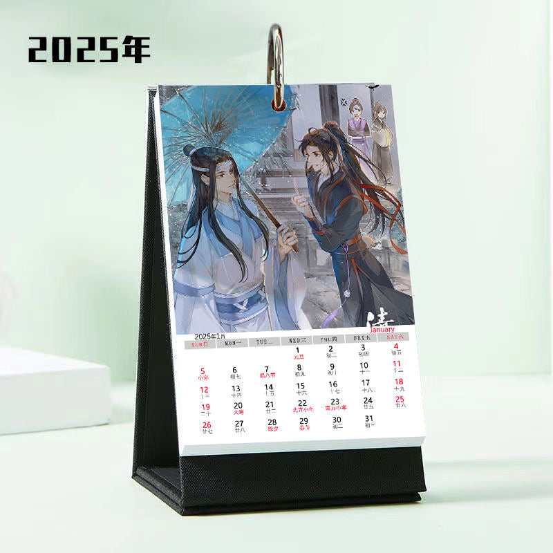 Mo Dao Zu Shi Desk Calendar, 2025 Desktop Calendar, 25 Page Calendar，Wei Wuxian&Lan Wangji